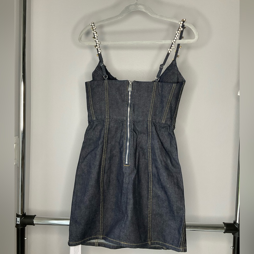 Area Crystal Pearl Corset Mini Dress - Picture 3 of 4